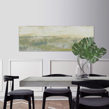 "Greenery Horizon Line II" Painting Print on Wrapped Canvas
