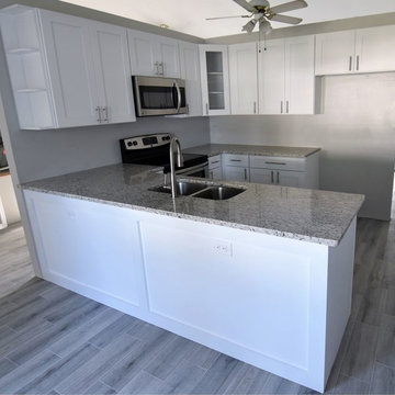 Ice White Shaker Cabinets with Custom Knee Wall