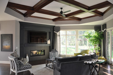 Inspiration for a transitional family room in Cincinnati.