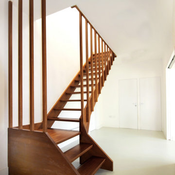 Modern open plan, wooden staircase, London