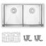 32"L x 18"W Stainless Steel Double Basin Low Divider Undermount Kitchen Sink