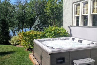 Inspiration for a mid-sized timeless pool remodel in Indianapolis