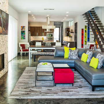 CONTEMPORARY LIVING AND DINING ROOM AUSTIN: GIBSON