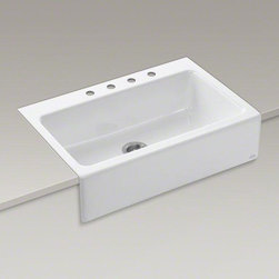KOHLER White Dickinson&reg; 33" X 22-1/8" X 8-3/4" Apron-front, Single Bowl Sink - Kitchen Sinks