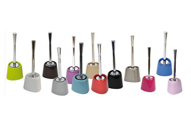Bath Free Standing Toilet Bowl Brush With Holder Solid Color