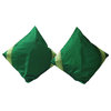 Forest Green- 2  handcrafted Sari European Pillow Cover, Euro Sham 26" X 26"