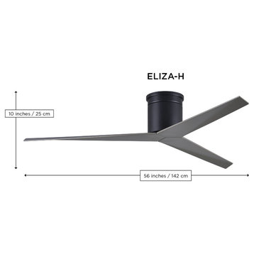 Eliza-H 3 Blade Hugger Paddle Ceiling Fan, Gloss White, Gloss White Blades