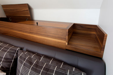 Example of a trendy master bedroom design in Montreal