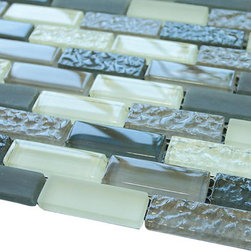 Cloudy Crystal Glass Mosaic Tile Brick Pattern (Glossy&Matte) - Home Decor