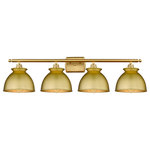 Innovations Lighting - Adirondack 4-Light 38" Bath Vanity Light, Satin Gold Shade - A truly dynamic fixture, the Ballston fits seamlessly amidst most decor styles. Its sleek design and vast offering of finishes and shade options makes the Ballston an easy choice for all homes.