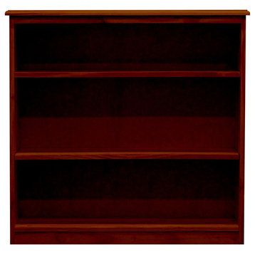York Bookcase, 11_x37x36, Pine Wood, Antique Cherry