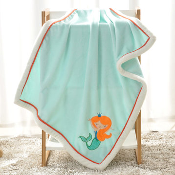 Mermaid Flannel Baby Blanket