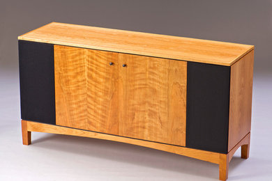 Cherry Entertainment Center  60's Style Stereo Console