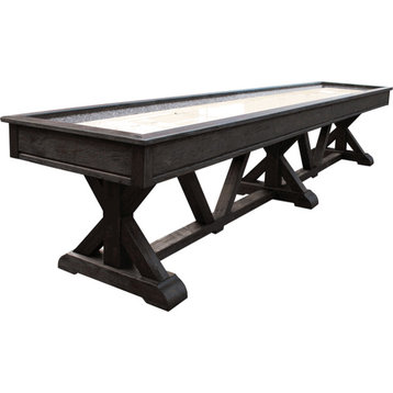 Brazos River Pro-Style Shuffleboard Table, Weathered Black, 16'