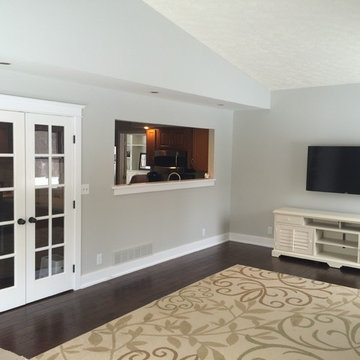 Fireplace Makeover, New paint, trim, flatscreen mount