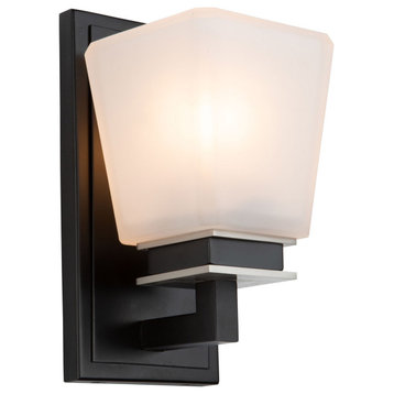 Eastwood 1 Light Wall Sconce in Black And Brushed Nickel