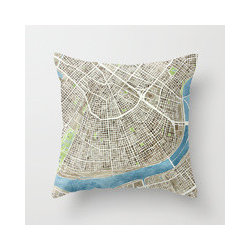 Watercolor Maps - Decorative Pillows
