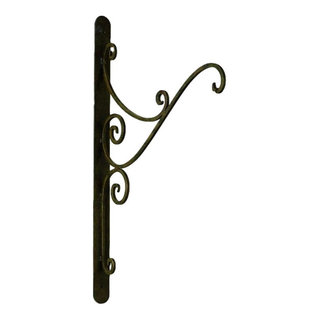 Iron Simple Scroll Hanging Bracket Wall Mounted Tall Hook Plant Hanger  Outdoor