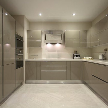 grey gloss finish kitchen