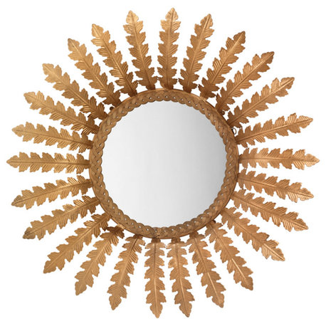 Elouise Metal Mirror, Antique Brass