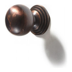 SOLID BRASS ROUND KNOB WITH TIERED BASE - Cabinet And Drawer Knobs