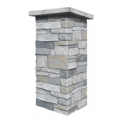 C143-BRECKENRIDGE DEEP WIDE STACKED STONE COLUMN WRAP (CAPS SOLD SEPARATELY) - Wall Panels