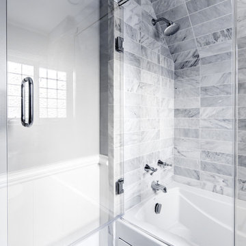 Classic Carrara Marble Master Bathroom