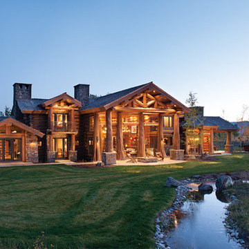Handcrafted Log Home: The Jackson Hole Residence - Back Patio