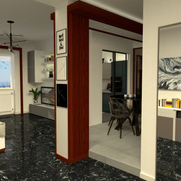 Progetto vista render 3D_SOGGIORNO-ANGOLO PRANZO