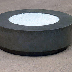 Floating concrete firepit with steel base - Fire Pits