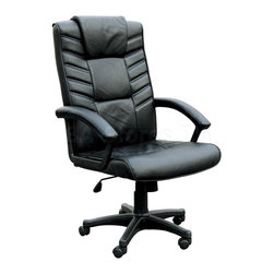 Chesterfield Black Split Leather Office Chair - Home Office Accessories