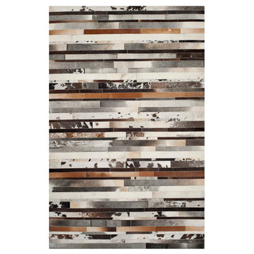 Safavieh Couture Studio Leather Collection STL215 Rug, Ivory/Brown, 4'x6'