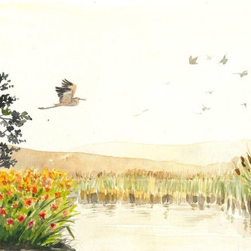 Watercolor Rendering of Mural Elements