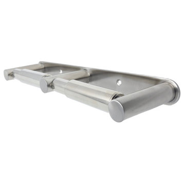 Double Toilet Paper Holder, Satin Stainless
