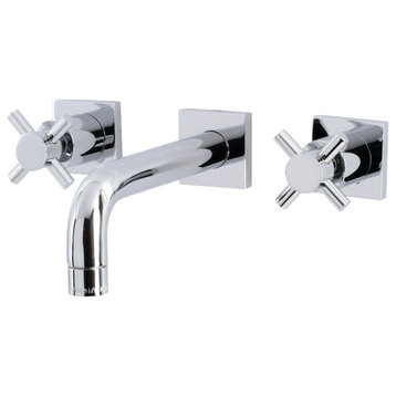 Kingston Brass KS6121DX Two-Handle Wall Mount Bathroom Faucet, Polished Chrome