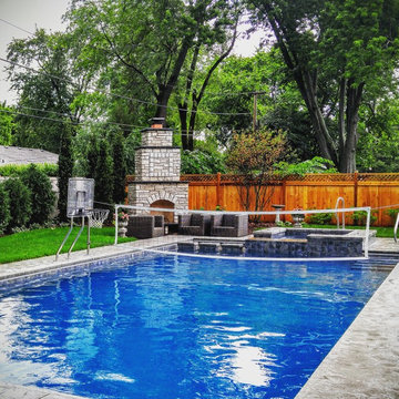 A pool that I designed in a Western Chicago suburb. Built by Barrington Pools I