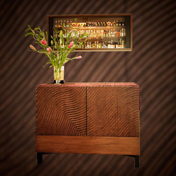 Metaphor | Bar Cabinet with Hand Carved Doors - Wine And Bar Cabinets