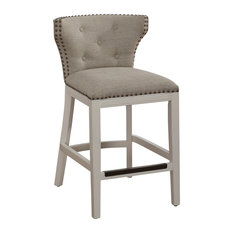 Comfort Pointe - Carena Counter Stool, White and Beige - Bar Stools and Counter Stools