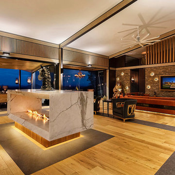 LUXE LODGE - Rotating Marble Fireplace