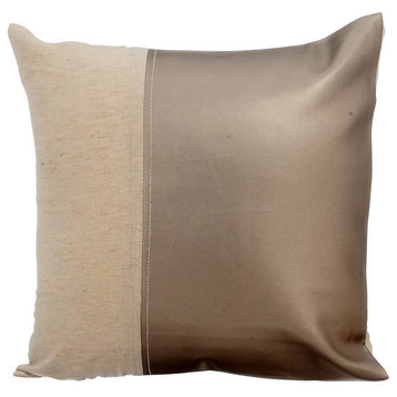 Gold Decorative Pillow Shams 24"x24" Faux Leather, Better Half Antique Gold