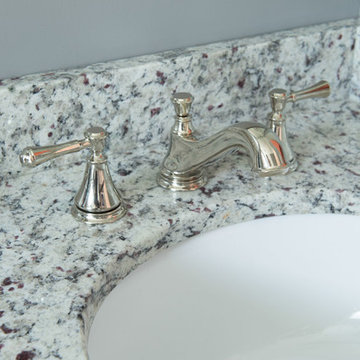 Traditional White and Gray Bathroom