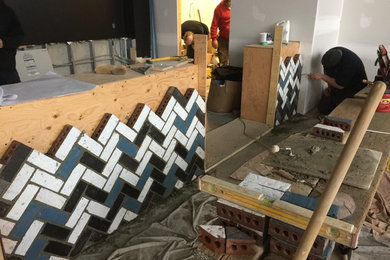 Inspiration for an industrial dining room remodel in Toronto