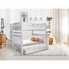 Bedz King Pine Wood Full over Full Bunk Bed with Twin Trundle in White