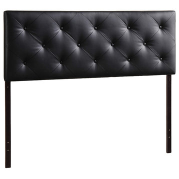Baltimore Modern and Contemporary King Black Faux Leather Upholstered Headboard