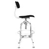 Toledo Black + Chrome Adjustable High Back Bar Chair