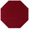 Color World Collection Way Solid Color Area Rugs Burgundy - 6' Octagon