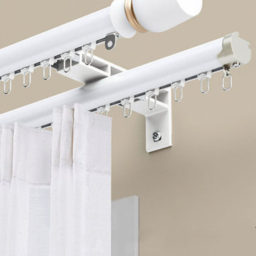 CHT02 Sonder White Black Grey Curtain Rods With Rail Gliders