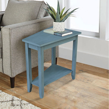Keystone Accent Table, Ocean Blue - Antique Rubbed
