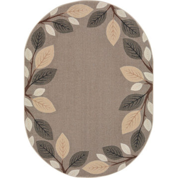 Breezy Branches 5'4" x 7'8" Oval area rug, color Neutral
