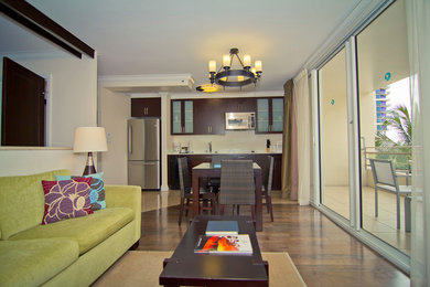 Example of a mid-sized trendy living room design in Seattle